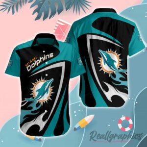 miami dolphins nfl football short sleeve button shirt hrxcod