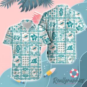 miami dolphins pattern hawaiian shirt q32y9g