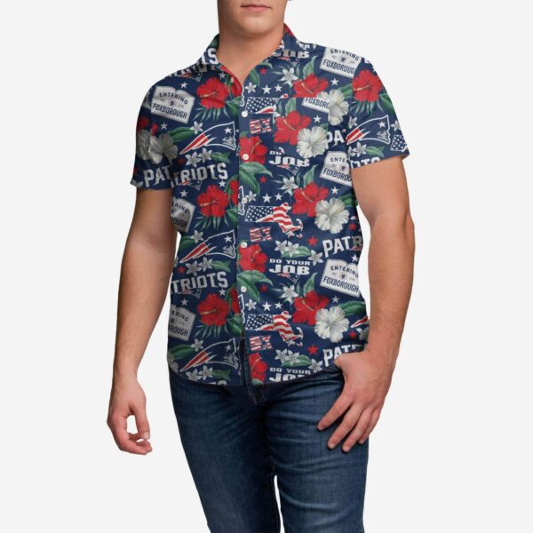 new england patriots tropical flower casual button shirt 1 jobgeh