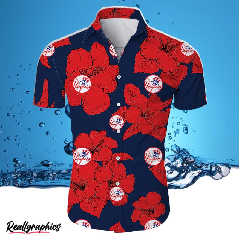 New York Yankees Red Tropical Floral Shirt - Reallgraphics
