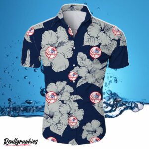 new york yankees tropical floral button shirt
