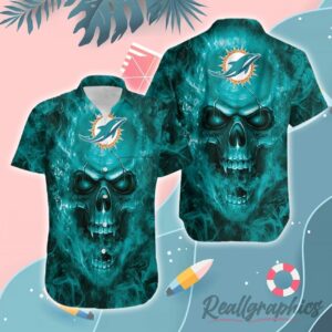 nfl miami dolphins hawaiian shirt skull beach shirt esbusf