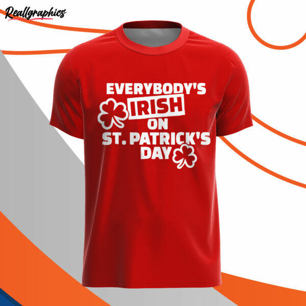 red t shirt everybodys irish on st patricks day xgwzo2