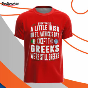 red t shirt everyone is irish on st patricks day greeks lfen5t