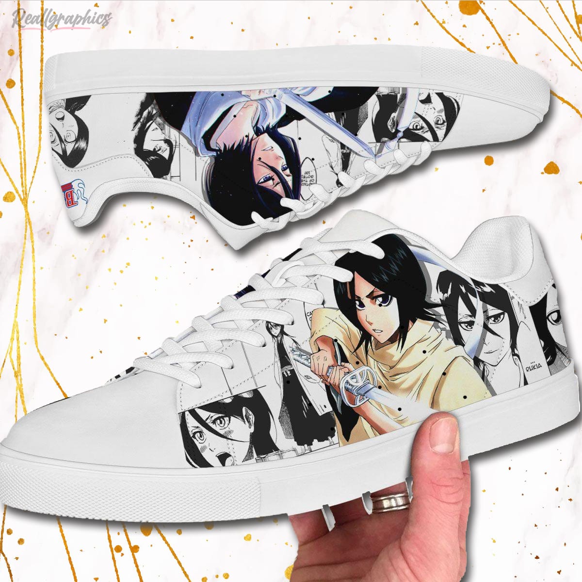 Rukia Kuchiki Skate Sneakers Bleach Custom Anime Shoes