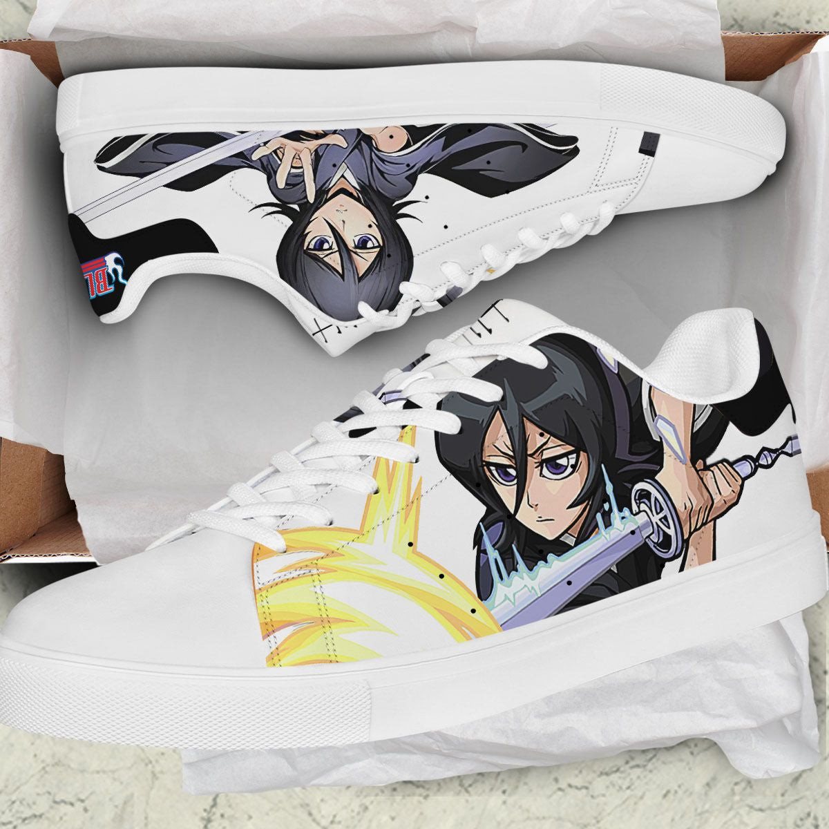 Rukia Kuchiki Skate Sneakers Custom Bleach Anime Shoes