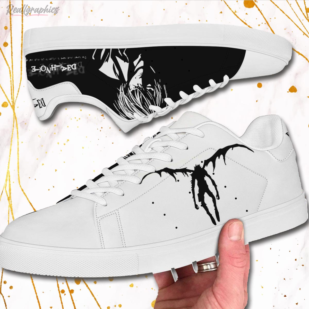 Ryuk and Ryuzaki Skate Sneakers Custom Death Note Anime Shoes