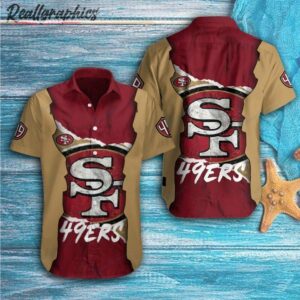 san francisco 49ers nfl vintage short sleeve button shirt 29 hxcppd