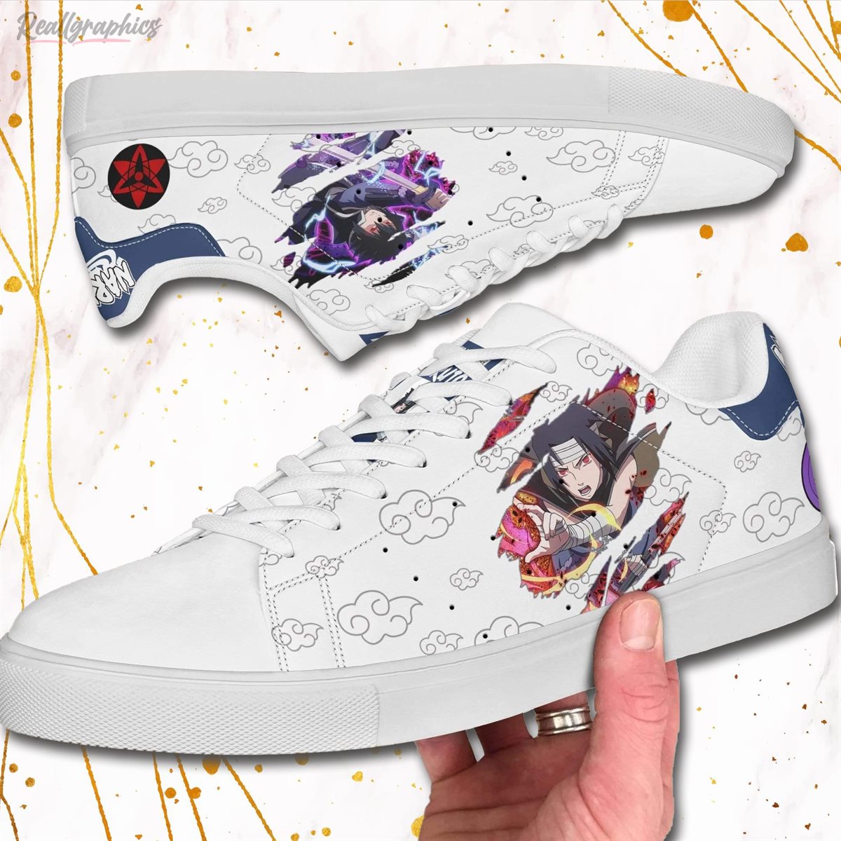 Sasuke Uchiha Sneakers Custom Naruto Anime Stan Smith Shoes