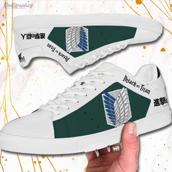 scount regiment green skate sneakers custom aot anime shoes 2 namhjf