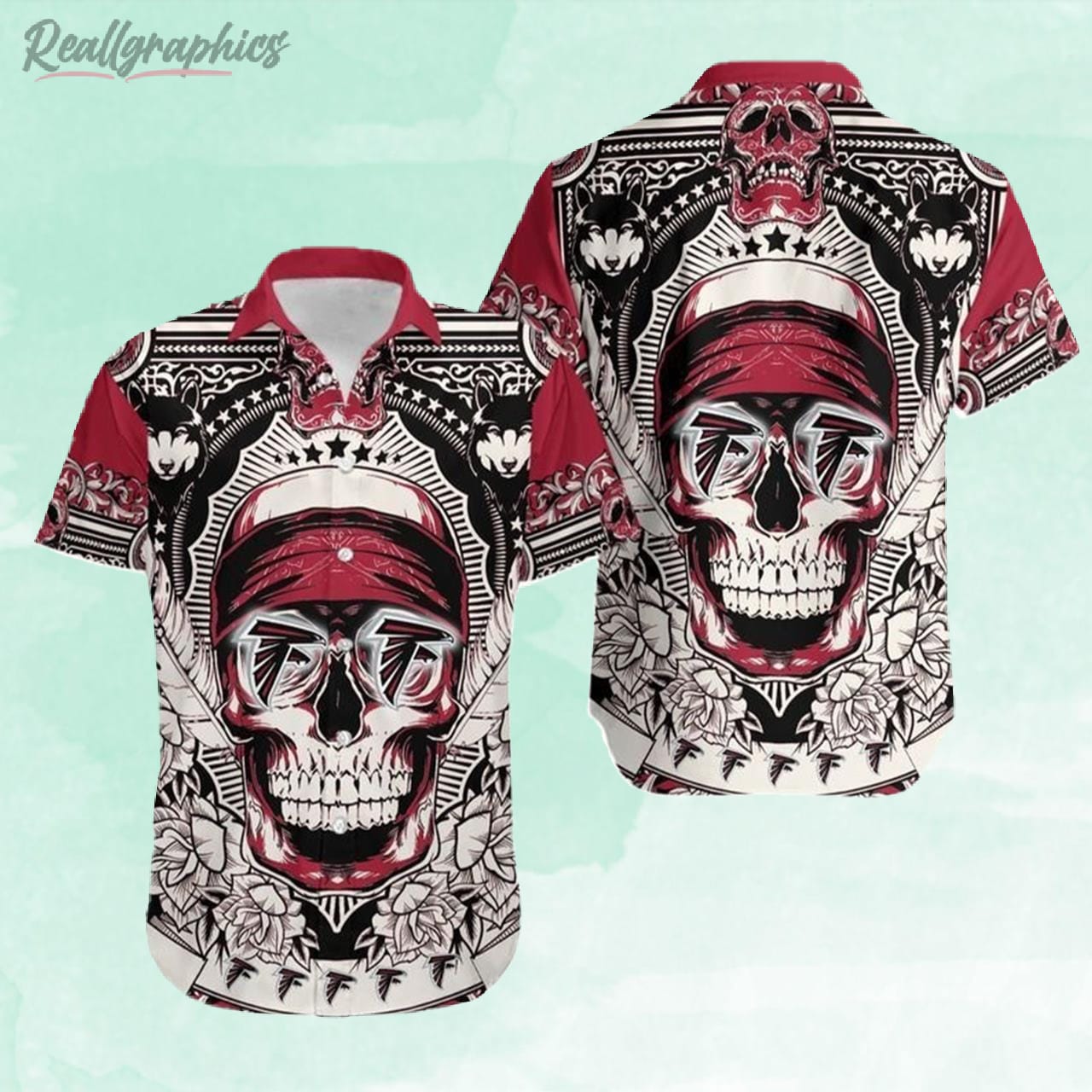 Skull Atlanta Falcons Hawaiian Shirt