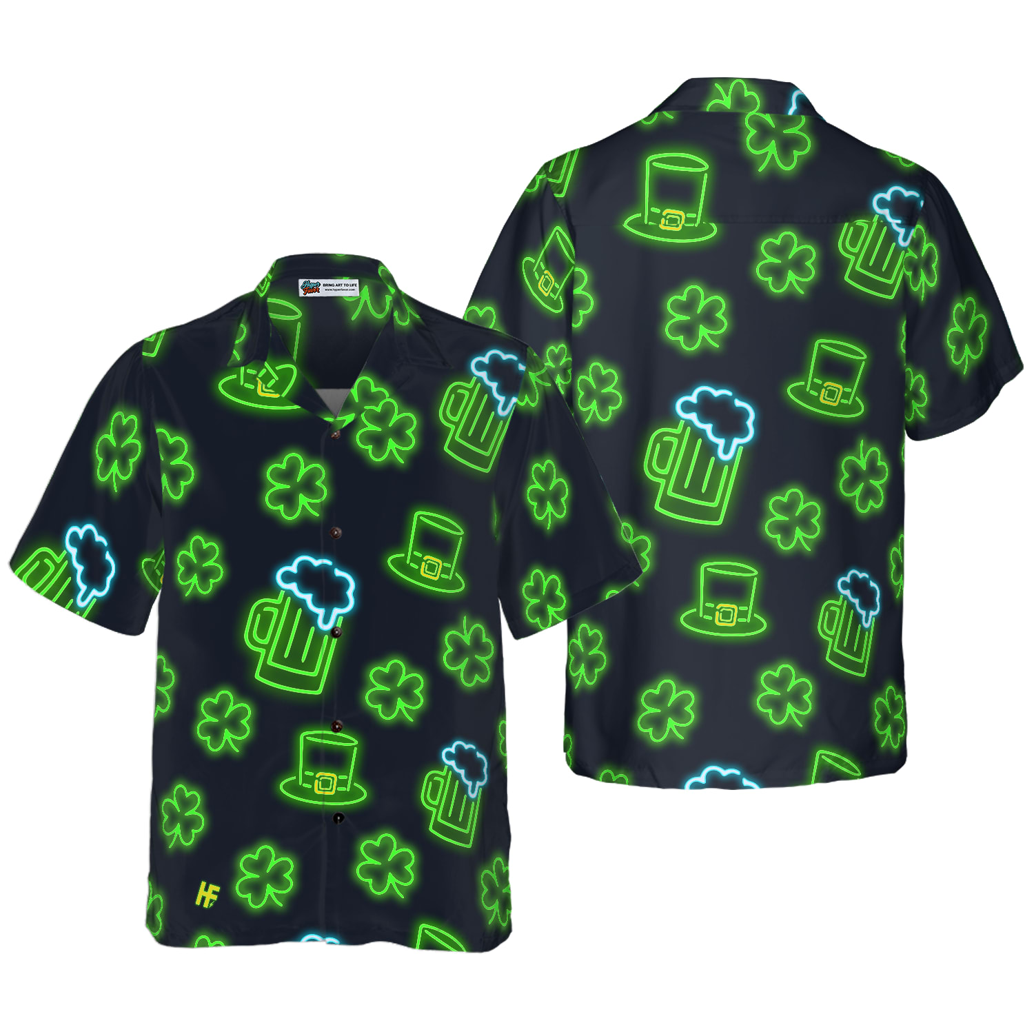 St Patrick's Day 3d Printed Casual Button Up Shirt