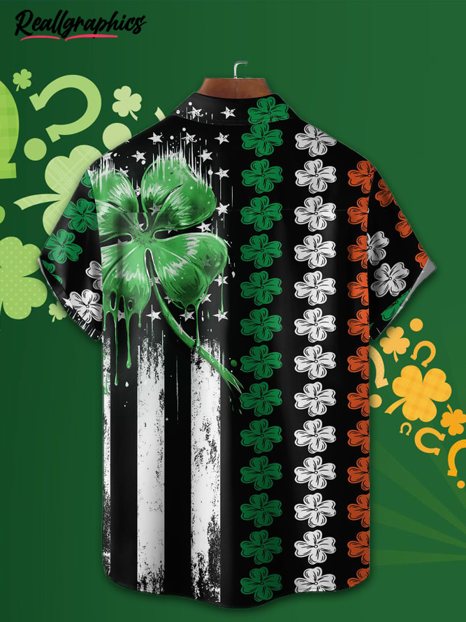 St. Patrick's Day Four Leaf Clover Short Sleeve Shirt
