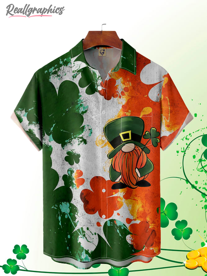 St. Patrick's Day Gnomes Short Sleeve Casual Shirt