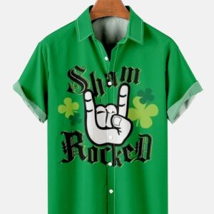 st. patricks day sham rocked printed hawaiian shirt 1 u7geaa