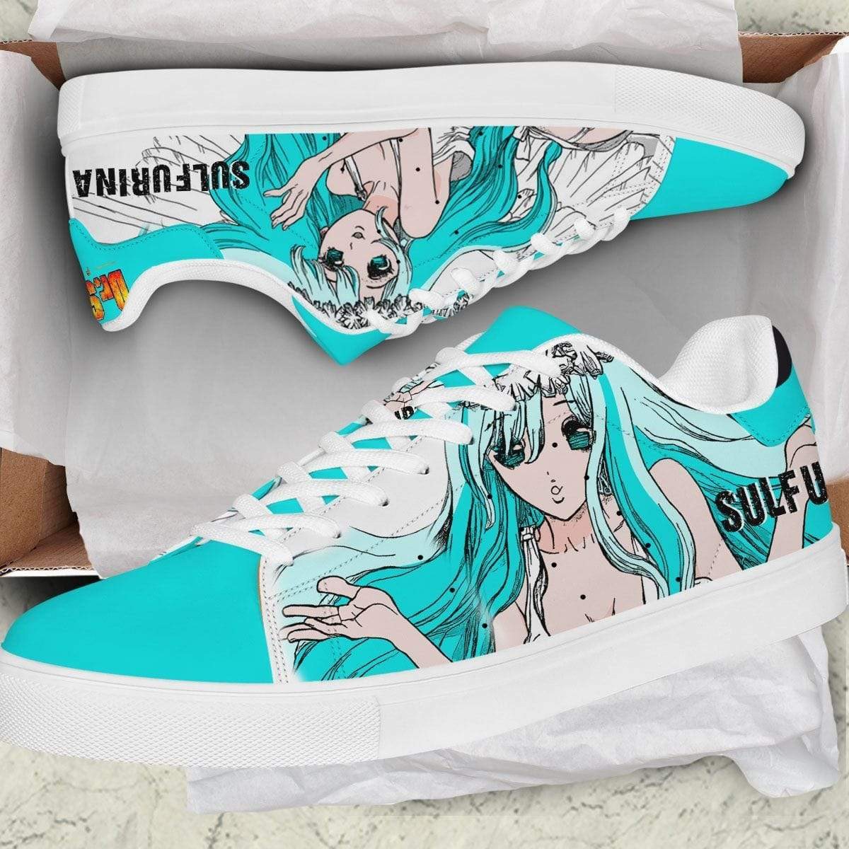 Sulfurina Skate Sneakers Custom Dr. Stone Anime Shoes