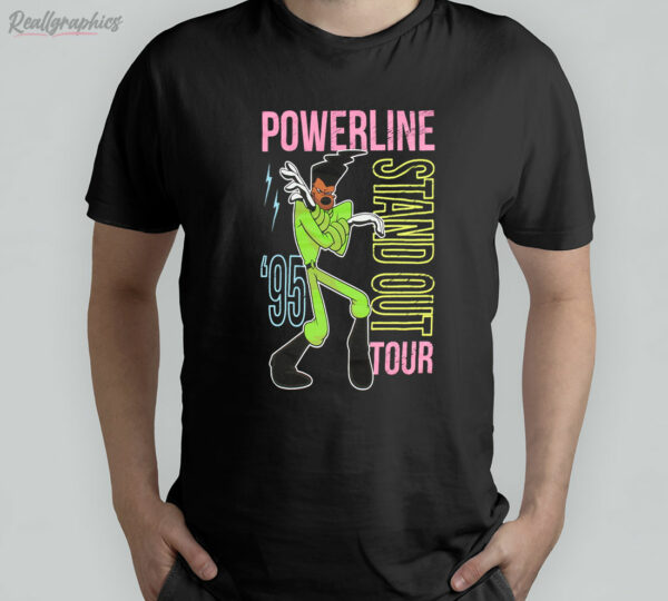 t shirt black goofy movie powerline stand out tour 95 scnnys
