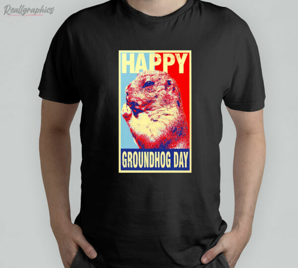 t shirt black happy groundhog day fqfh3c