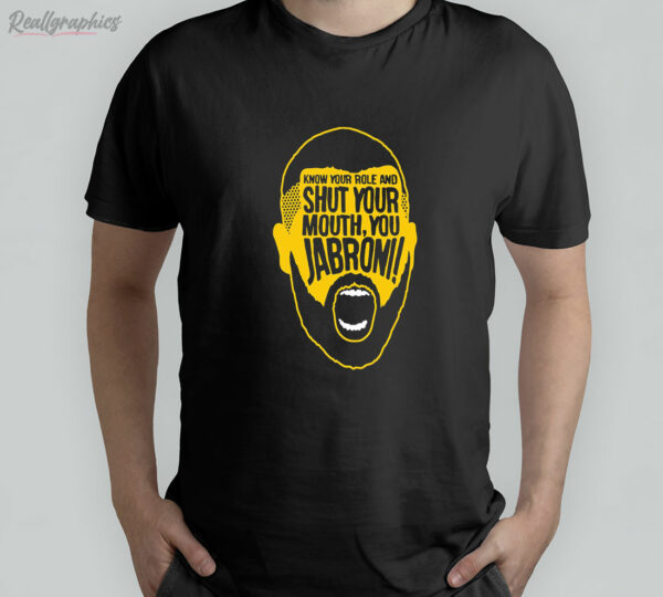 t shirt black kansas city chiefs know your role and shut your mouth you jabroni shirt j95lzw