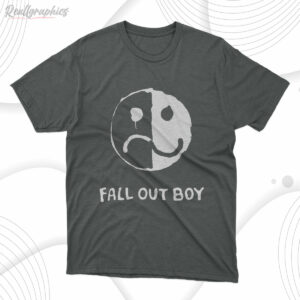 t shirt dark heather fall out boy smile frown uvuwln