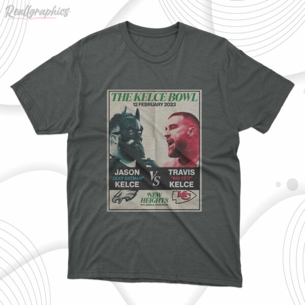 t shirt dark heather the kelce bowl new heights with jaso kelce and travis kelce mn4smk