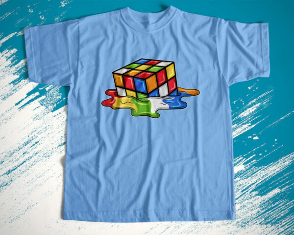 t shirt light blue rubix cube melting vfc6fi