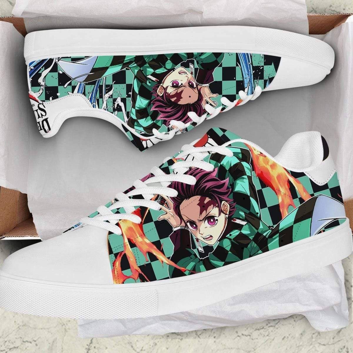 Tanjiro Kamado Skate Sneakers Custom Demon Slayer Anime Shoes