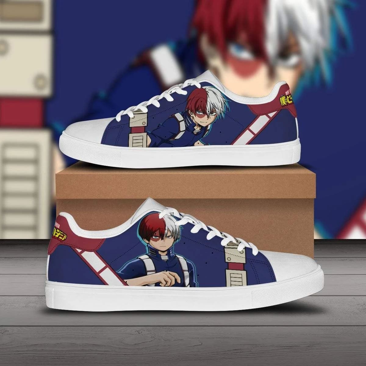 Todoroki Sneakers Shoto My Hero Academia Shoes, Custom Anime Skate Low ...