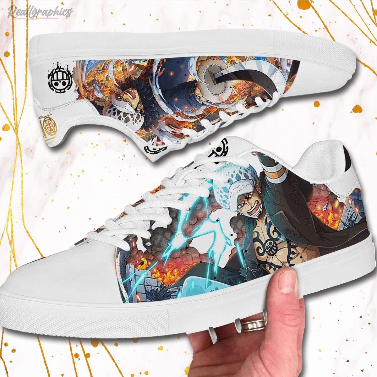 Trafalgar Law Skate Sneakers Custom One Piece Anime Shoes