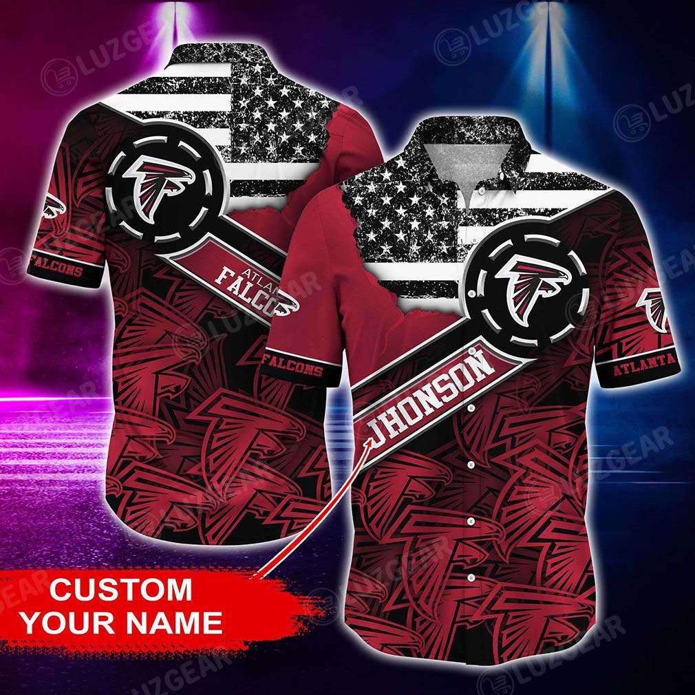 US Flag Vintage x Atlanta Falcons Customized Hawaii Shirt