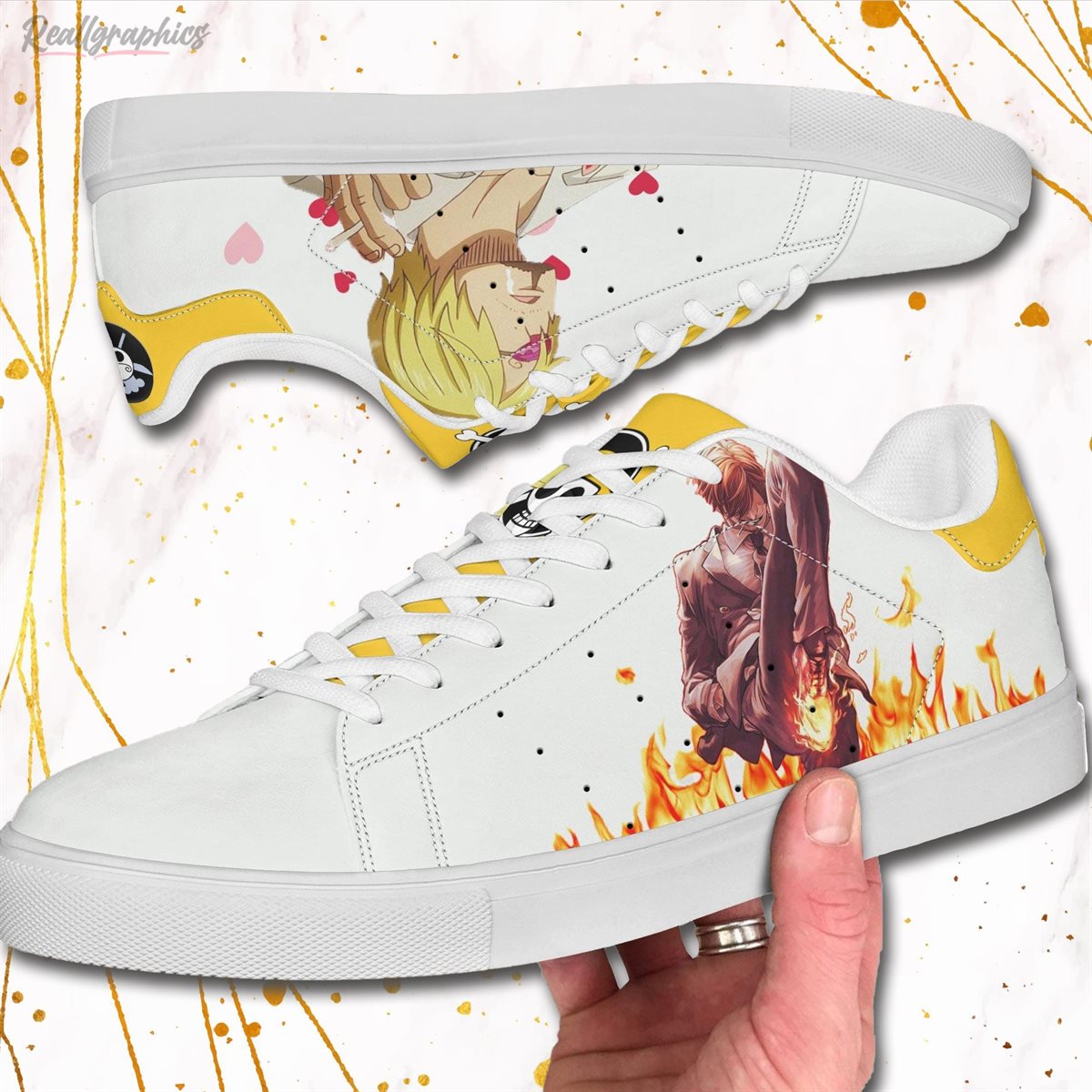 Vinsmoke Sanji Skate Sneakers One Piece Custom Anime Shoes