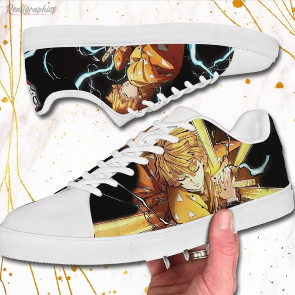 zenitsu agatsuma skate sneakers demon slayer custom anime shoes 2 i1d44h