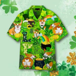corgi dog happy saint patricks day hawaiian shirt 1 atzp8h