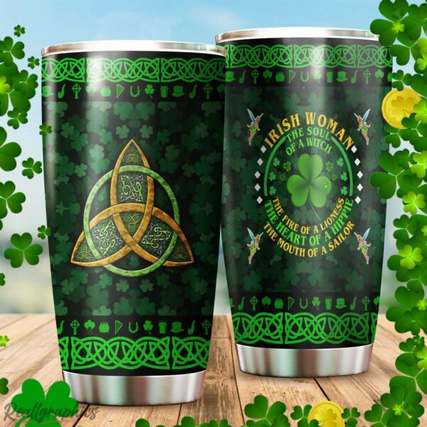 irish st patricks day irish woman the soul of a witch stainless steel tumbler cup khs7xv