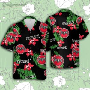 bacardi hawaiian hibiscus flower pattern tropical beach shirt hawaiian beer shirt 6k92x