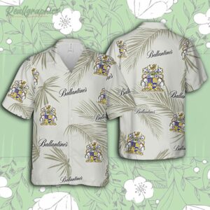 ballantines hawaiian palm leaves pattern shirt beer summer party hawaiian shirt DATrl