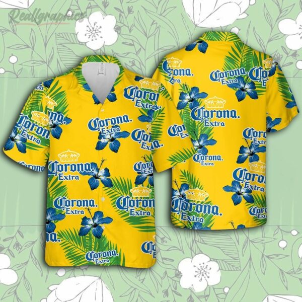 corona hawaiian hibiscus flower pattern tropical beach shirt hawaiian beer shirt 6iqz0