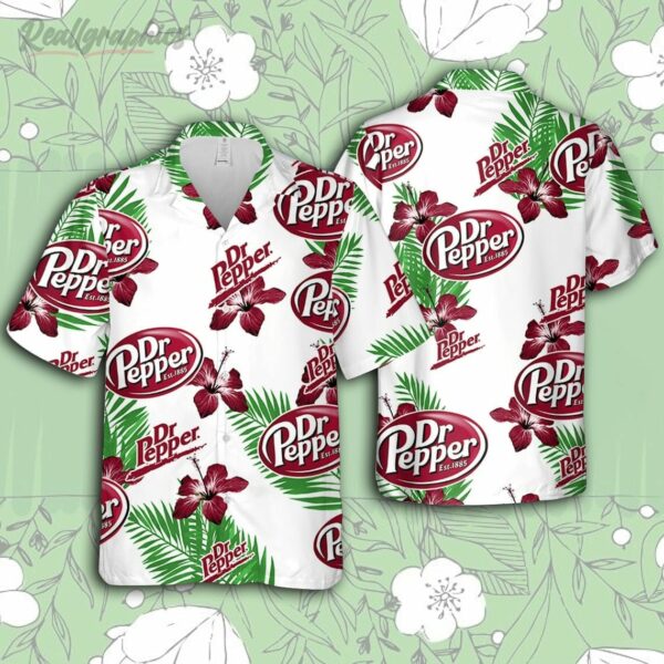 dr.pepper hawaiian hibiscus flower pattern tropical beach shirt hawaiian beer shirt uph4o