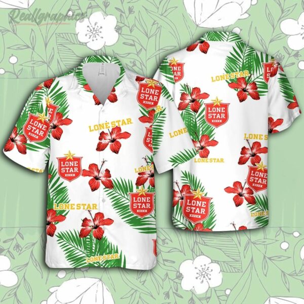 lone star hawaiian hibiscus flower pattern tropical beach shirt hawaiian beer shirt 2gu7m