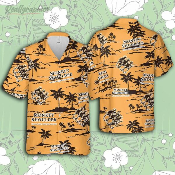 monkey shoulder whiskey hawaiian beach pattern shirt hawaii beer loves shirt tsjeb