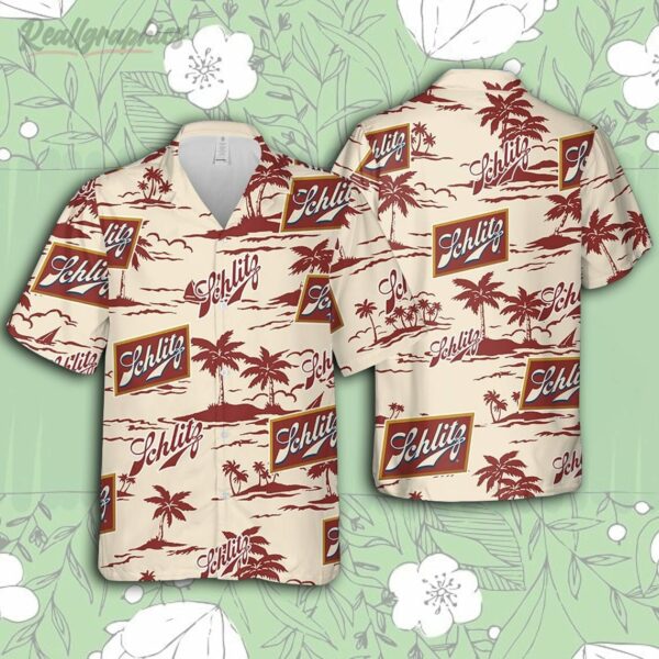 schlitz hawaiian beach pattern shirt hawaii beer loves shirt xkggc