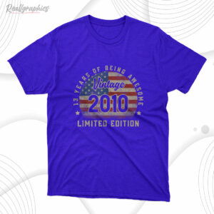 vintage 2010 13 years of being awesome gifts 13th birthday shirt 5 7puwm
