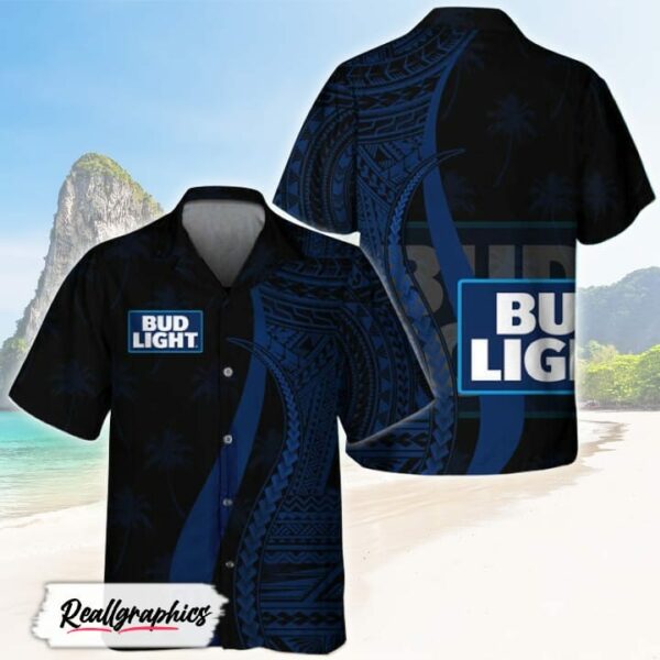 blue polynesian bud light hawaiian shirt shirt for summer xx9h5p