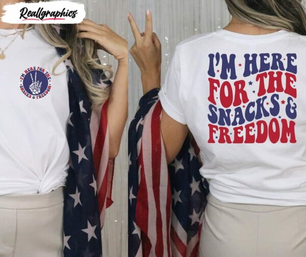 i m here for the snacks and freedom retro 4th of july shirt 1 zsw9fz