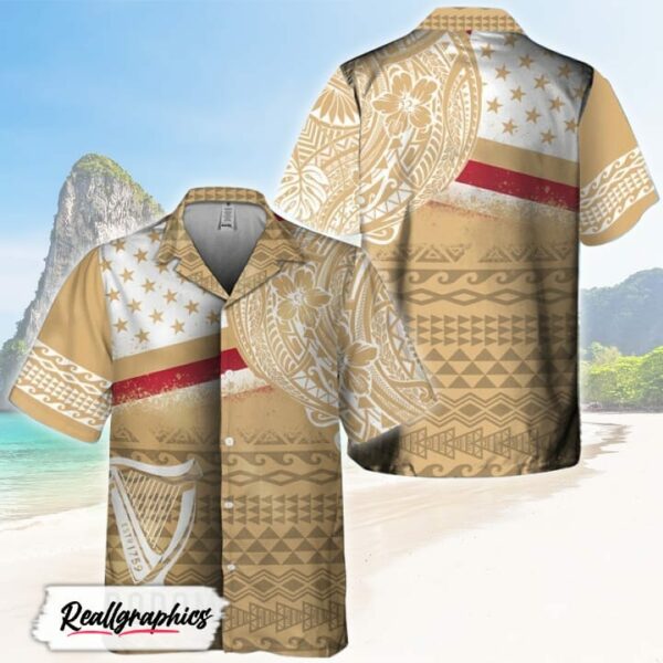 polynesian beige guinness beer hawaiian shirt shirt for summer lmw3bq