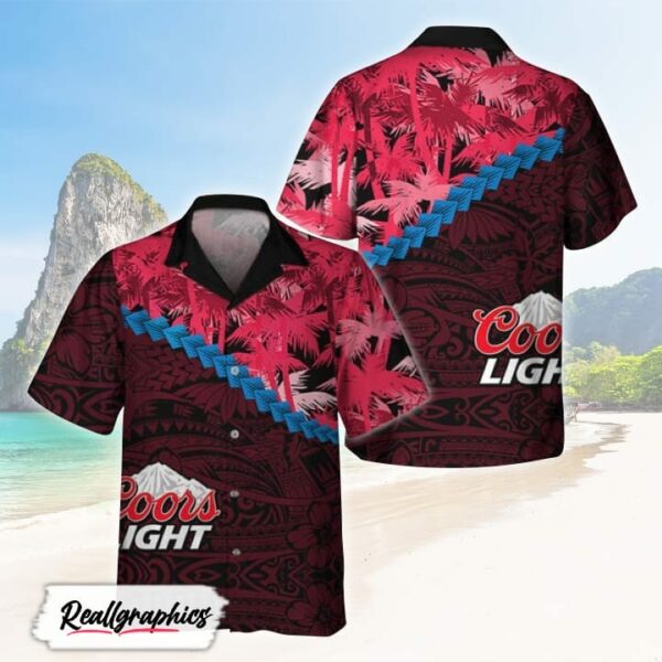 summer palm tree blend polynesian coors light hawaiian shirt shirt for summer t9irxb