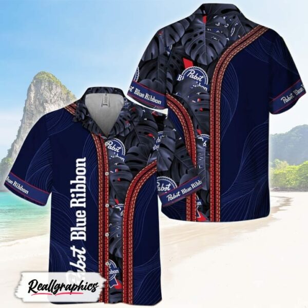 tropical monstera pabst blue ribbon hawaiian shirt shirt for summer cvqdj6