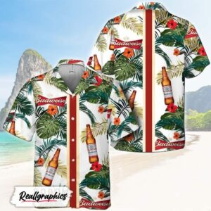 tropical summer flowers budweiser hawaiian shirt shirt for summer urhvzf