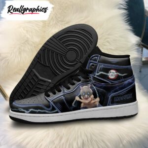 demon slayer inosuke jordan sneakers black cool style custom anime shoes 5
