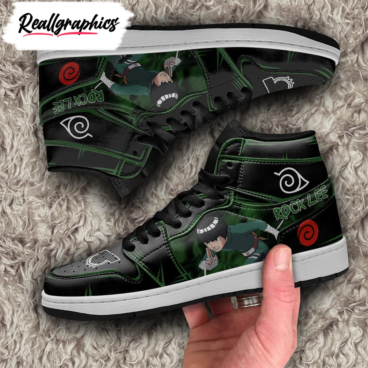 naruto rock lee jordan sneakers custom anime shoes